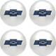 1954-55 Chevrolet Truck Wheel Hub Cap Set With Blue Bow Tie Stainless Steel