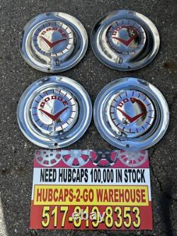 1954 Dodge V 8 Truck Full Red Meadowbrook Coronet 15 Hubcaps Set 4 Oem part