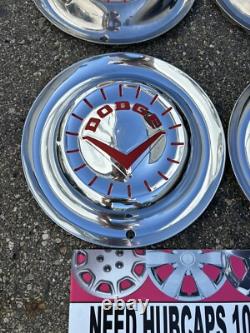 1954 Dodge V 8 Truck Full Red Meadowbrook Coronet 15 Hubcaps Set 4 Oem part