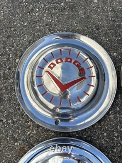 1954 Dodge V 8 Truck Full Red Meadowbrook Coronet 15 Hubcaps Set 4 Oem part