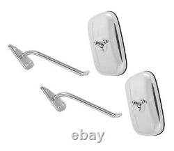 1960-66 Chevy Gmc Truck Pickup C10 C20 Stainless Steel Square Side Mirrors Rh&lh