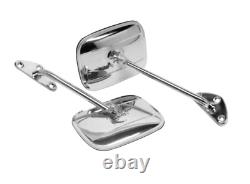 1967-72 Chevy Gmc Truck Pickup C10 Stainless Steel Rectangle Side Mirrors Pair