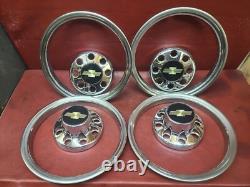 1988-2002 Chevy 2500 3500 Pickup Hubcap Center Caps Truck Van 16 Trim Rings SET