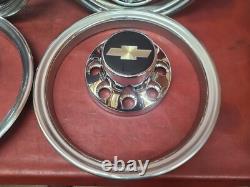 1988-2002 Chevy 2500 3500 Pickup Hubcap Center Caps Truck Van 16 Trim Rings SET