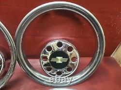 1988-2002 Chevy 2500 3500 Pickup Hubcap Center Caps Truck Van 16 Trim Rings SET