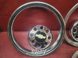 1988-2002 Chevy 2500 3500 Pickup Hubcap Center Caps Truck Van 16 Trim Rings SET