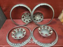1988-2002 Chevy 2500 3500 Pickup Hubcap Center Caps Truck Van 16 Trim Rings SET