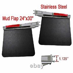 1.125 Mud Flap Hangers &Mudflap 24x30 for Semi Truck Trailer Stainless Steel