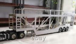 1/14 3-Axle 1100mm FULLY STAINLESS STEEL Auto Transport Trailer NIB