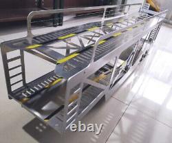 1/14 3-Axle 1100mm FULLY STAINLESS STEEL Auto Transport Trailer NIB