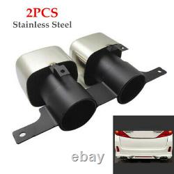 1 Pair Car Truck Stainless Steel Rear Exhaust Pipe Tail Muffler Tip Round Part