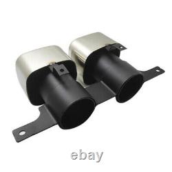 1 Pair Car Truck Stainless Steel Rear Exhaust Pipe Tail Muffler Tip Round Part