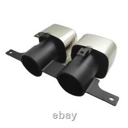 1 Pair Car Truck Stainless Steel Rear Exhaust Pipe Tail Muffler Tip Round Part