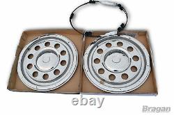 22.5 Swedish Style Stainless Steel Chrome Rear Wheel Trims Covers Truck Lorry