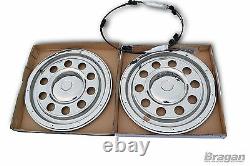 22.5 Swedish Style Stainless Steel Front + Rear Wheel Trim Covers Truck Lorry