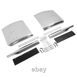 24 x 24 Stainless Steel Quarter Fender For Semi Truck with Tubes and Brackets