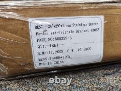 24x29 Stainless Steel Quarter Fenders Triangle Brackets for Semi-Trucks Pair