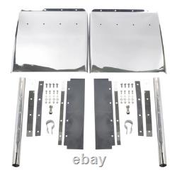 24x 29 Stainless Steel Quarter Fender Set for Semi Truck Freightliner Kenworth