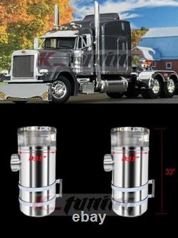 2PCS 15 Inch Stainless Steel Peterbilt 379 389 Truck Air Cleaner Vortox 7 Inlet