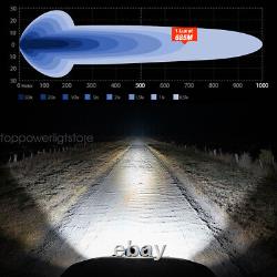 2PCS 7'' Halo DRL LED Work Spot Light Round Driving Fog Headlight Off Road Truck