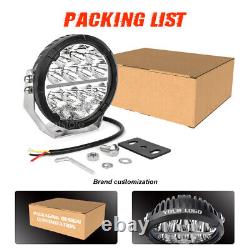 2PCS 7'' Halo DRL LED Work Spot Light Round Driving Fog Headlight Off Road Truck