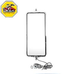 2PCS Rear View Main Door Mirror Stainless Heated For Peterbilt 378 379 386 389