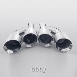 2PCS Stainless Steel Pick-Up Truck Exhaust Tips 2.25 In Quad 4 Out Staggered