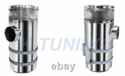 2PC 15 Inch Stainless Steel Peterbilt 379 389 Semi Truck Air Cleaner Vortox 7