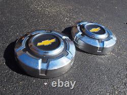 (2) 1969 1977 Chevy 3/4 and 1 Ton Truck Dog Dish Stainless Steel Hubcaps 12