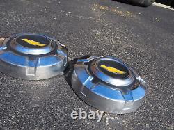 (2) 1969 1977 Chevy 3/4 and 1 Ton Truck Dog Dish Stainless Steel Hubcaps 12