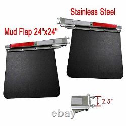 2.5 Mud Flap Hangers & Mud Flap 24x24 for Semi Truck Trailer Stainless Steel