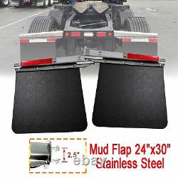 2.5 Mud Flap Hangers & Semi Truck Trailer HD Mud Flap 24x30Stainless Steel