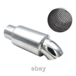 2.5 inch Inlet Car Truck Stainless Steel Exhaust Muffler Tip Resonator With Net