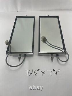 (2) NOS Heated Vintage International Truck Mirrors Stainless Steel 1622442C91