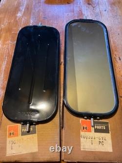 2 NOS Vintage DELBAR WEST COAST STYLE TRUCK MIRROR PAIR Stainless Steel 16x7