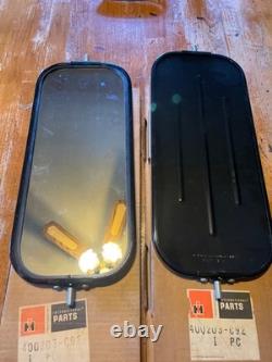 2 NOS Vintage DELBAR WEST COAST STYLE TRUCK MIRROR PAIR Stainless Steel 16x7