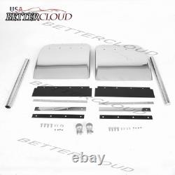 2 Pack 24x29 Stainless Steel Quarter Fender for Semi Trucks +Mounting Hardware