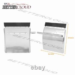 2 Pack 24x29 Stainless Steel Quarter Fender for Semi Trucks +Mounting Hardware