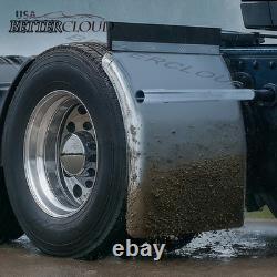 2 Pack 24x29 Stainless Steel Quarter Fender for Semi Trucks +Mounting Hardware