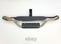 2 Receiver Truck Heavy Duty Steel Tow Hitch Step Bar Guard Drop Step Chrome