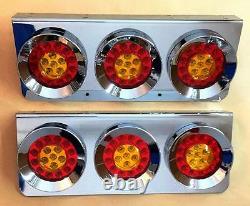 2x Stainless steel 24V LED rear lights trailer truck lorry for Scania DAF MAN