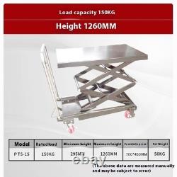 304 Stainless Steel Mobile Manual Hydraulic Platform Truck with Flatbed