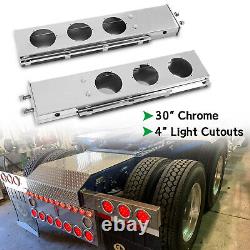 30 Chrome Spring Loaded Mud Flap Hangers with 4 Light Cutouts For Semi Trucks
