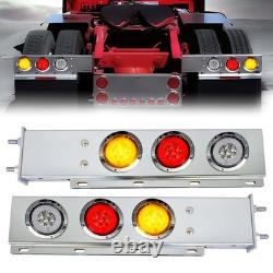 30 Inch Stainless Steel Mud Flap Hanger 30 LED Tail Light Bar for Semi Truck Use
