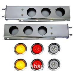 30 Inch Stainless Steel Mud Flap Hanger 30 LED Tail Light Bar for Semi Truck Use