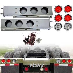 30 Stainless Steel 4 Red 2 White 30 LED Light Bar for Semi Truck Mudflap Hanger