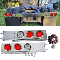 30 Stainless Steel 4 Red 2 White 30 LED Light Bar for Semi Truck Mudflap Hanger