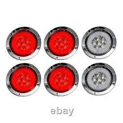 30 Stainless Steel 4 Red 2 White 30 LED Light Bar for Semi Truck Mudflap Hanger