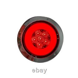 30 Stainless Steel 4 Red 2 White 30 LED Light Bar for Semi Truck Mudflap Hanger