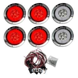 30 Stainless Steel 4 Red 2 White 30 LED Tail Light Bar for Semi Truck Trailer